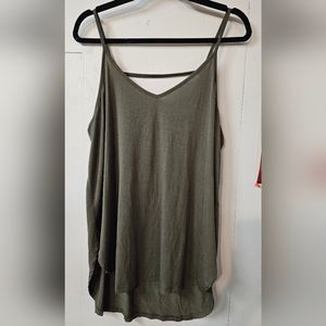 Army Green Flowy Tank Top